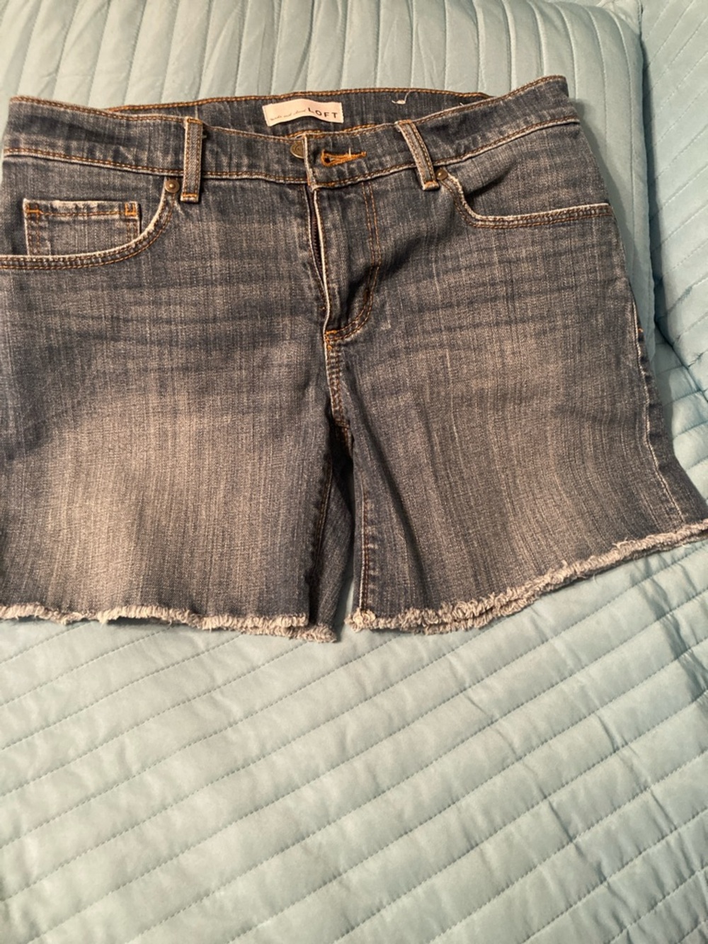 LOFT Medium Blue Denim Cutoff Shorts